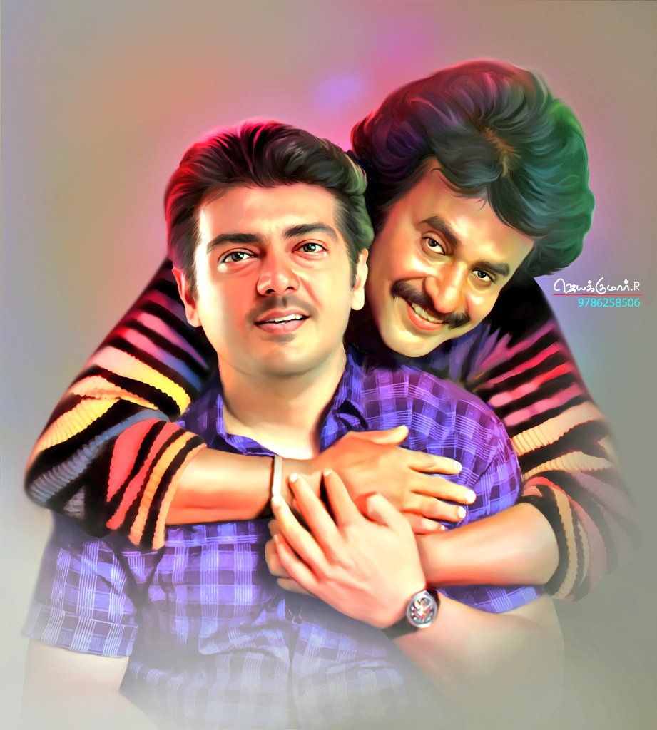 SSMusicTweet's tweet photo. #HBDDearestThalaAJITH
A Fan-art for #Thala &amp; #Thalaivar https://t.co/36Mzdd1qlh