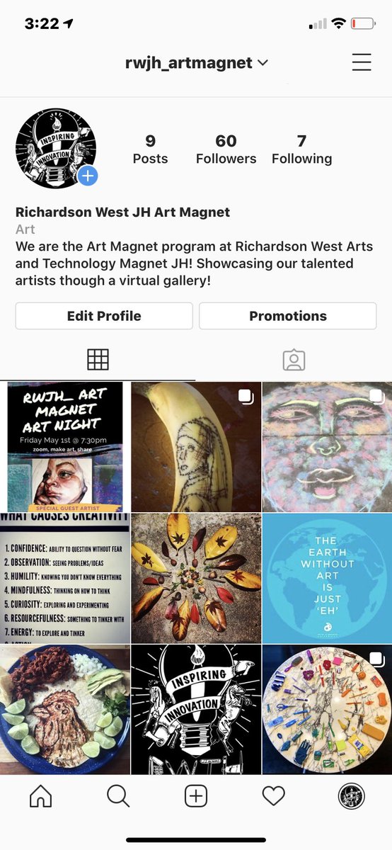 MsTaub_ART's tweet photo. In an effort to better connect with our community, we have decided to extend our gallery presence to IG. Let’s see how many followers we can get! Supporting students and promoting their artwork! @mrsvanfoster #risdathome #broncogamestrong #risdartmatters #exceedthevision https://t.co/Bgk55admjw