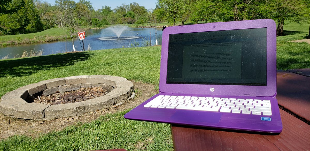 jenniferstolzer's tweet photo. Damn the pollen and the virus! Its a gorgeous day to #write1kaday! #amwriting #WritingCommnunity https://t.co/l85qq5zqzi