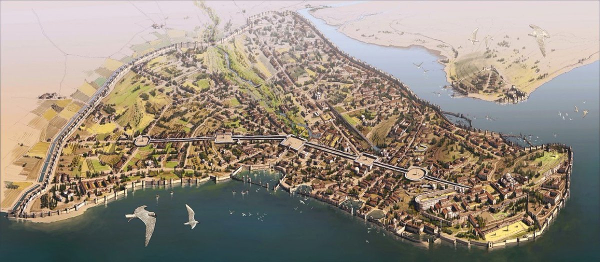 archaeologyart's tweet photo. Reconstruction of Byzantine Constantinople in A.D. 1000. * Support us via Amazon: https://t.co/jran7KhfqB * https://t.co/0VcK7hCvJr