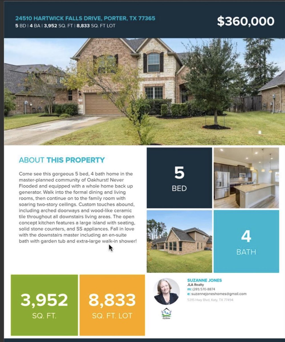 SuzanneJHomes's tweet photo. Don't forget to share!!! Drawing for Starbucks gift card on Friday! 

Price reduction on this amazing home in Oakhurst! Working with a Realtor? Ask them to schedule an appointment to take a look. Not working with a Realtor? Give me a call 281-570-8874. 

Suzanne Jones Homes https://t.co/rXgI4K3iSW