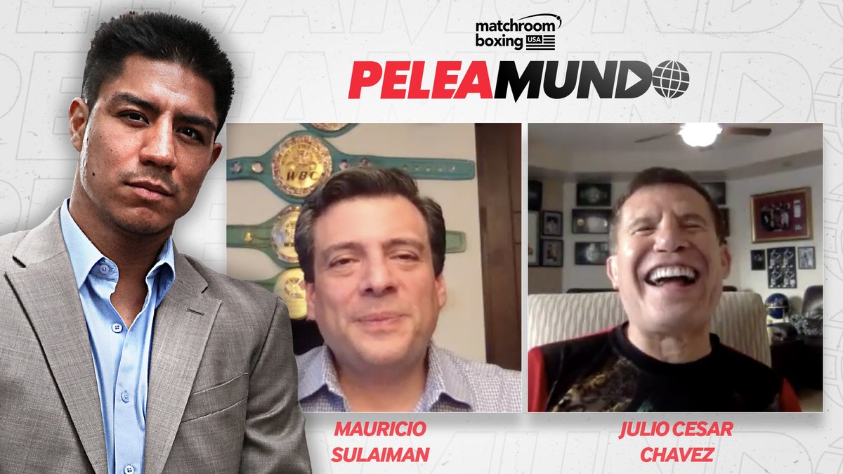 MatchroomBoxing's tweet photo. ¡Mañana! 🌎 𝙋𝙚𝙡𝙚𝙖𝙢𝙪𝙣𝙙𝙤 

¡@jessievargas_ da la bienvenida a dos invitados muy especiales para un episodio especial del Cinco de Mayo! 👑

🎙 @wbcmoro | @Jcchavez115

🇬🇧🇺🇸 English subtitles now added https://t.co/z0Jh4diWFF