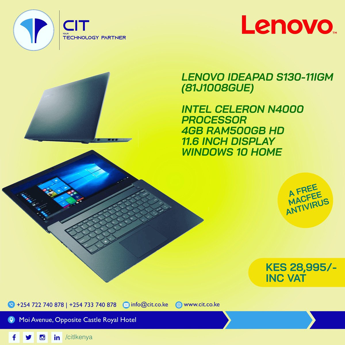 CIT Kenya on Twitter "Power to do more! Lenovo laptops for a deal! 