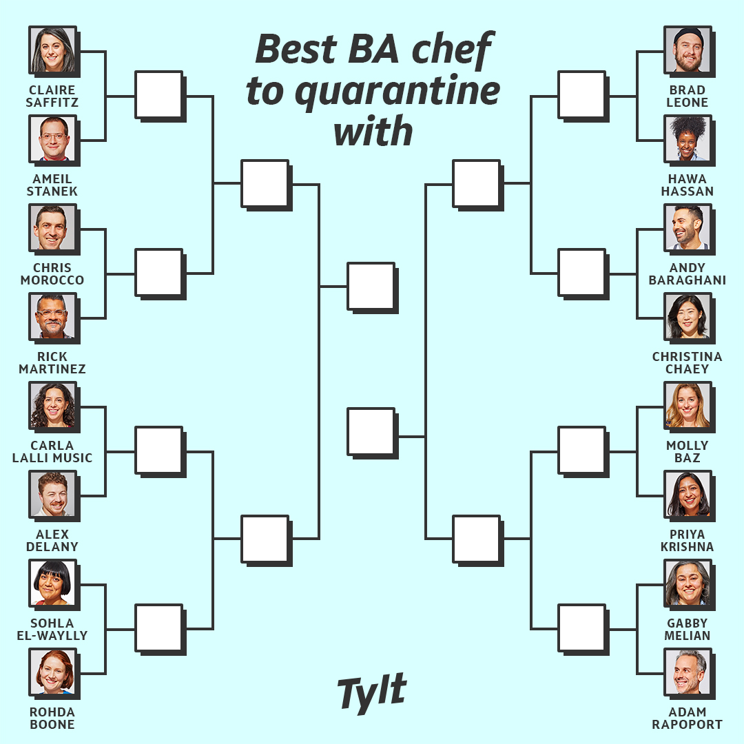 TheTylt's tweet photo. Which @bonappetit chef do you want to be quarantined with? 😋🥘 https://t.co/6C0D1ihYvU