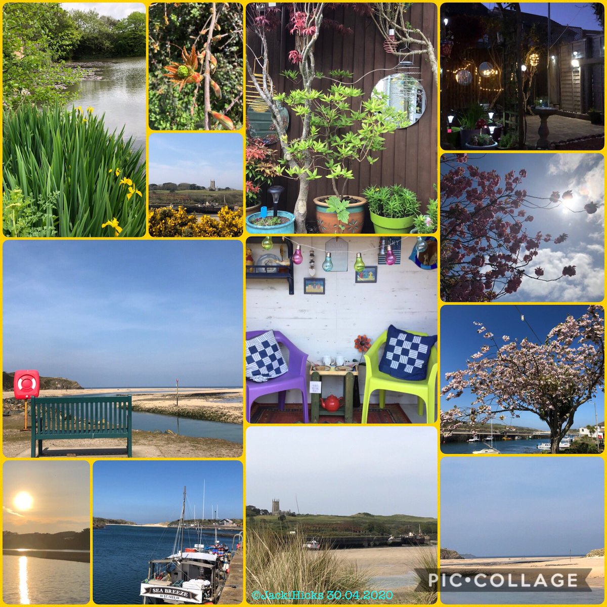 JackiHicks's tweet photo. Waving goodbye to April 👋🏻 Another month in #lockdown but had some lovely walks, all from home 🙂 #mymonthinphotos  📷 #backgarden 🌿 #sunnydays 🌞 #dailyexercisewalk 👫 #springblossoms 🌸 #HayleHarbour #LelantChurch #lovecornwall 💙 #nofilterneeded  #StaySafeEveryone 🙏🏻 https://t.co/al2YyJutaK