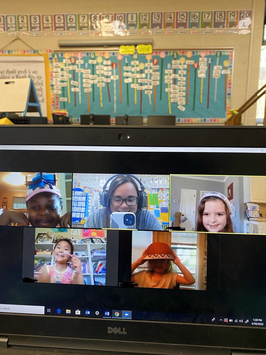LenoxErin's tweet photo. Today we had a girl party on our Zoom and did another scavenger hunt! Pictured: find something soft, something you wear on your head, something purple, and something with words! #SudduthAtHome #StarkvilleSpark https://t.co/cqd3bfmZbr