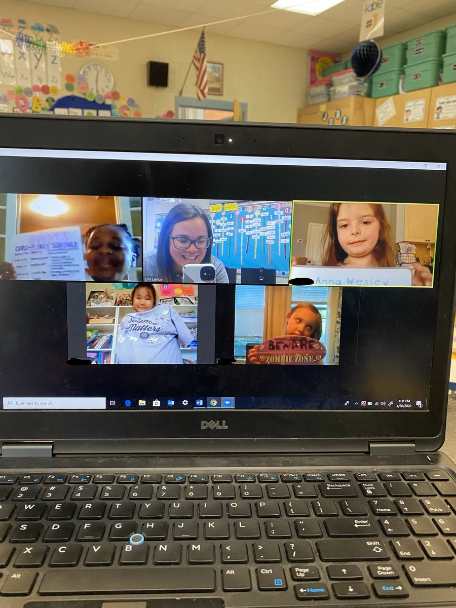 LenoxErin's tweet photo. Today we had a girl party on our Zoom and did another scavenger hunt! Pictured: find something soft, something you wear on your head, something purple, and something with words! #SudduthAtHome #StarkvilleSpark https://t.co/cqd3bfmZbr