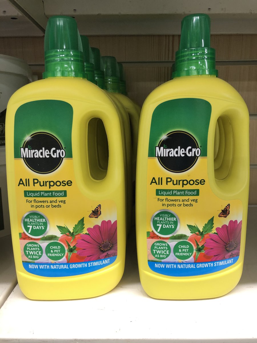 🌼 Miracle Gro All purpose Slow Release Plant Food £6.50 
🍅Tomorite 1.3Litre £5 
🌸Miracle Gro All Purpose Liquid Plant Food £5
🌻Miracle Gro Pour &amp; Feed £4