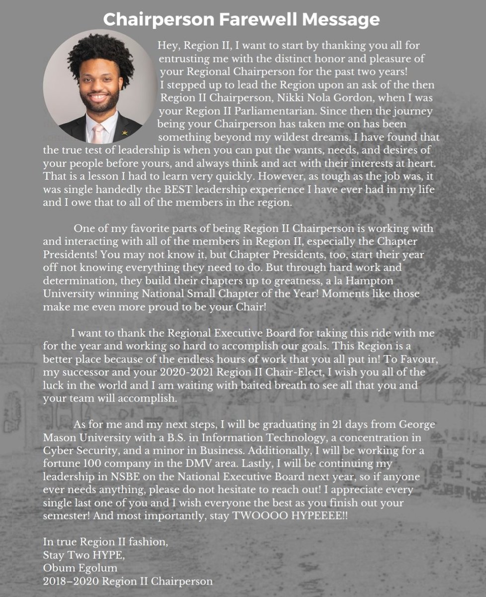 R2Chair's tweet photo. Hey, Region II, in case you missed it, checkout my farewell address to the membership in the 2019-2020 REB's final newsletter!! 

Link to full newsletter: https://t.co/bS3penxJgu https://t.co/bPrEkVV094