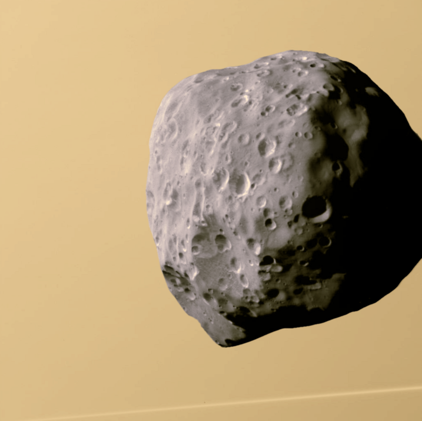 exploreplanets's tweet photo. Saturn's moon Epimetheus as the human eye might see it. 
#InSpaceTogether

Credit: NASA / JPL-Caltech / SSI / @IanARegan https://t.co/JeQikqYE1k