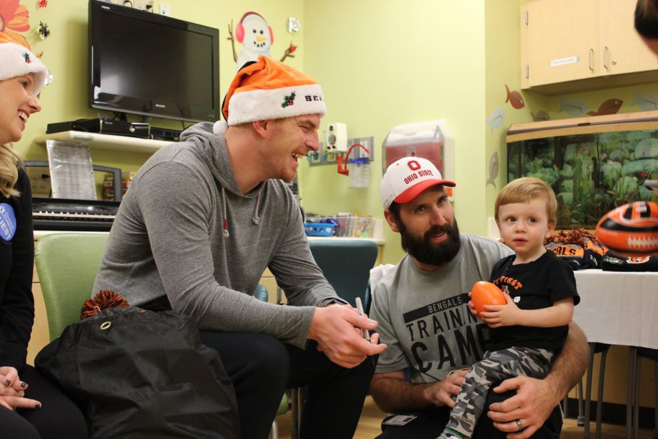 CincyChildrens's tweet photo. From visiting patients at the hospital, to playing catch with them on the field, Andy &amp; Jordan Dalton have been a big part of the lives of many patients. As they say goodbye to Cincinnati, we want to say THANK YOU for all that they have done for our patients over the years! https://t.co/sA01YSEqDD