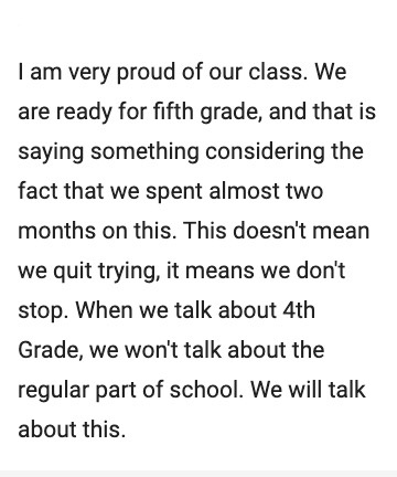 Janmouzon's tweet photo. While remote learning/online school is totally exhausting, I am completely blown away by the engagement of our fourth graders. The support they demonstrate towards one another warms my heart. @carolinaday #cdslearns https://t.co/7wmmIPbPpT
