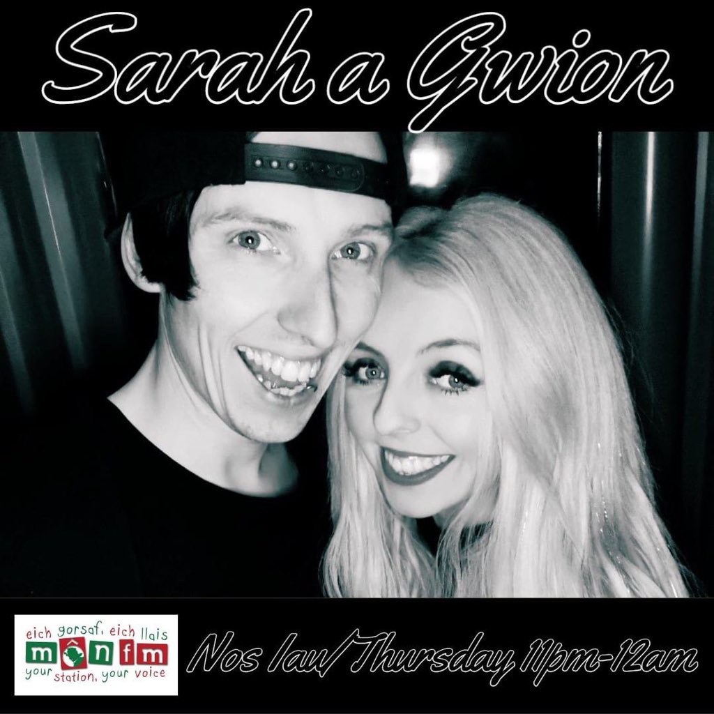 Sarah a Gwion yn fyw ar <a href="/MonFMRadio/">MônFM</a> rhwng 11pm-12am.
Cerddoriaeth ar y ffordd gan <a href="/rabodetoropunk/">Rabodetoro</a> <a href="/Patryma_band/">Patryma</a> <a href="/weareYONAKA/">YONAKA</a> <a href="/bmthofficial/">Bring Me The Horizon</a> @candelasband <a href="/RSprachrohr/">Rammstein</a> <a href="/Colossous/">Big Rich</a> <a href="/GoodCharlotte/">Good Charlotte</a> <a href="/alffa_band/">ALFFA</a> a <a href="/slipknot/">Slipknot</a> 💜
