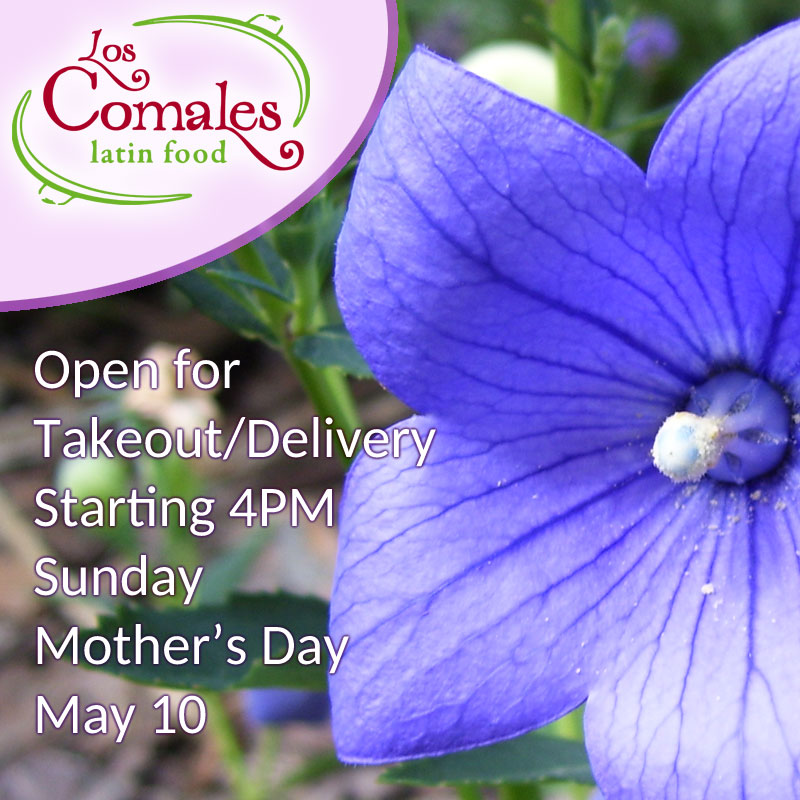 We'll be opening on Sunday May 10th for Mothers Day at 4PM (until 8PM) for take-out and delivery.