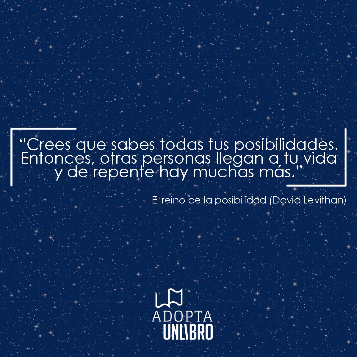 La confianza en nosotros mismos es un elemento esencial en todas las áreas de nuestra vida. Creer en uno mismo y en que tenemos posibilidades para lograr algo, ya sea estudiar una carrera o cumplir un sueño es un elemento imprescindible para lograrlo.

#AdoptaUnLibro