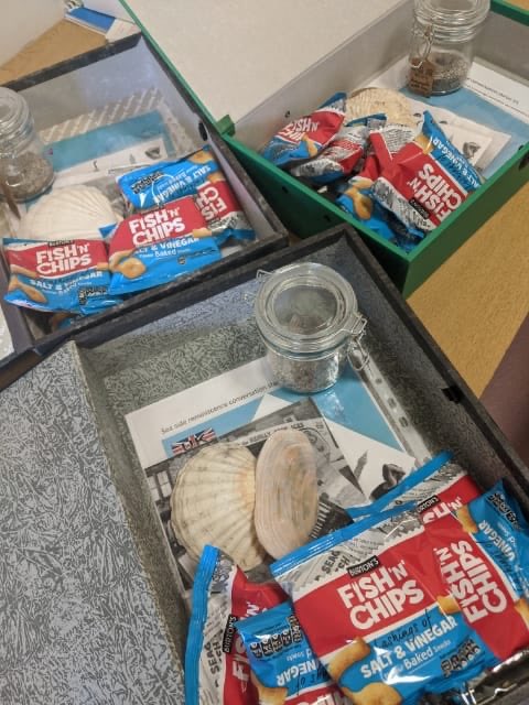 LPTAdultSpeech's tweet photo. The stroke rehab team at Coalville community hospital have been busy creating 50's/60's seaside themed sensory boxes to send out to nursing homes for them to use - sounds like just the thing to brighten up someone’s afternoon ☀️⛱🏖🍦 #stroke #mySLTday @RCSLT @LPTnhs @AHPs_LLR https://t.co/cnEbluK1nc