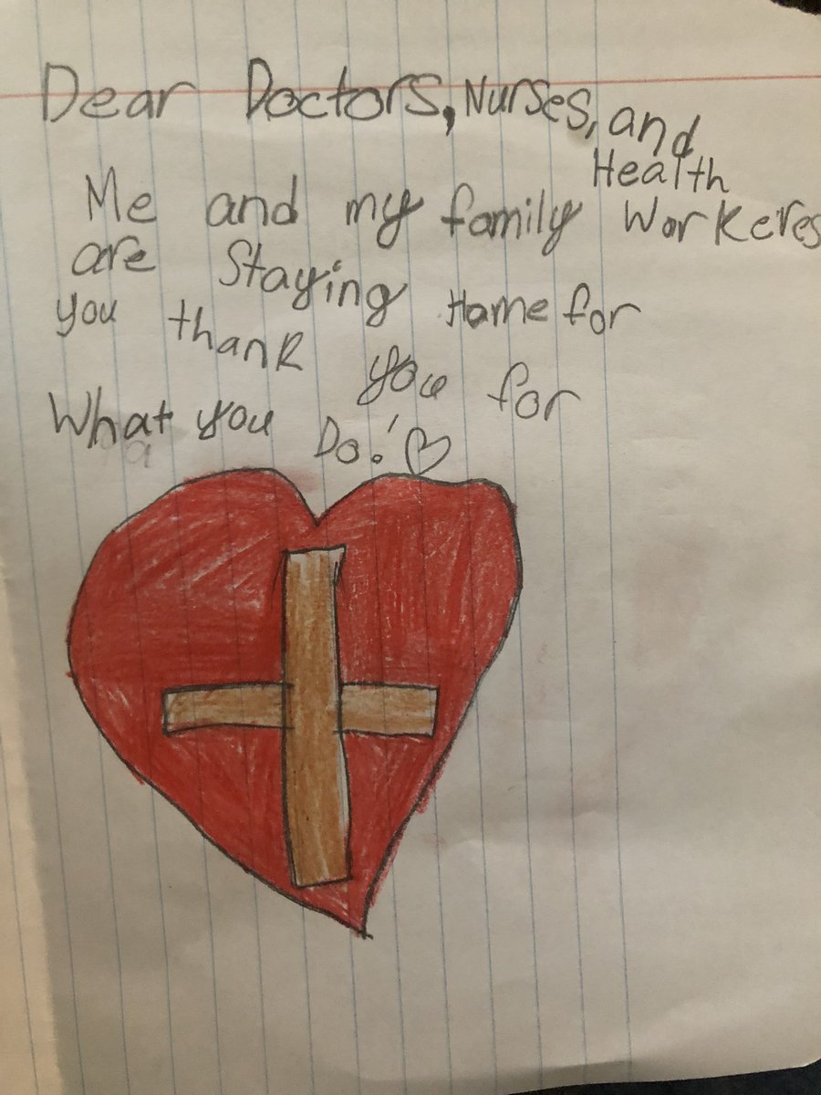 One of Abby’s choice boards for school was to make a card to thank healthcare workers. We are going to mail it, but she wanted it to go to everyone. Please help her share her card with the world to thank those who are helping and risking their lives out there. #lpsoars #thankyou
