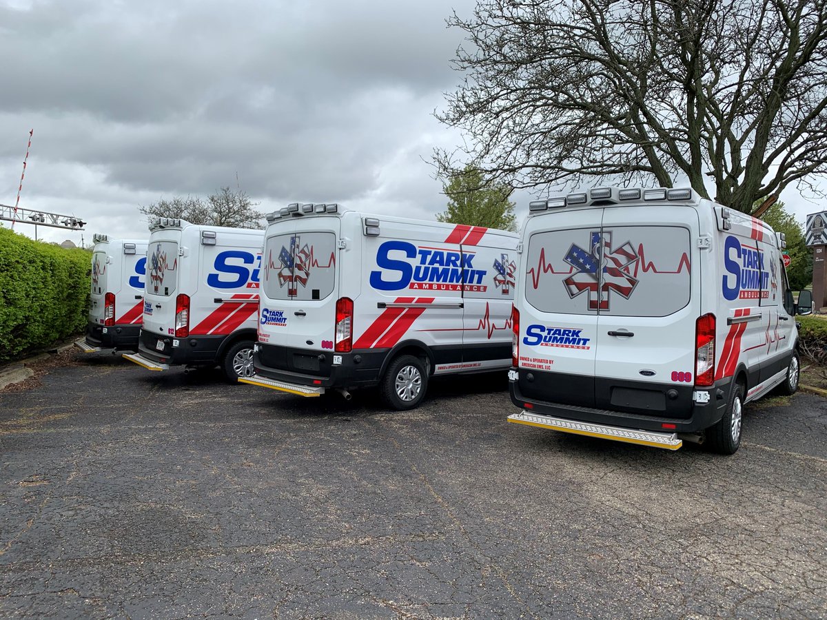 AmericanEMS's tweet photo. The latest new additions to our fleet! #AmericanEMS #StarkSummitAmbulance #HealthcareHeroes https://t.co/VuypWJmkNV