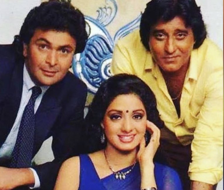chetnamakan's tweet photo. Very sad to think that these 3 actors are now not with us! I have lost count of the number of times I have watched this movie #Chandni and even made my kids watch it when Sridevi passed away. Very sad 💔 https://t.co/EfGYIU5SqB
