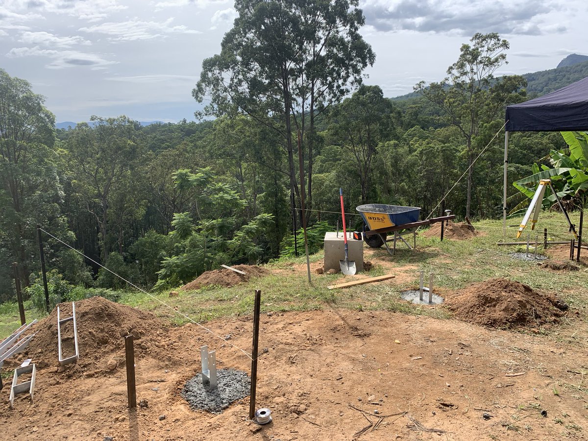 GregWeiler's tweet photo. The footings are in and the platform is underway. Hope to be up and running in a couple weeks! #Astrophotography #backyardobservatory #astronomy https://t.co/raUCwEbhfR