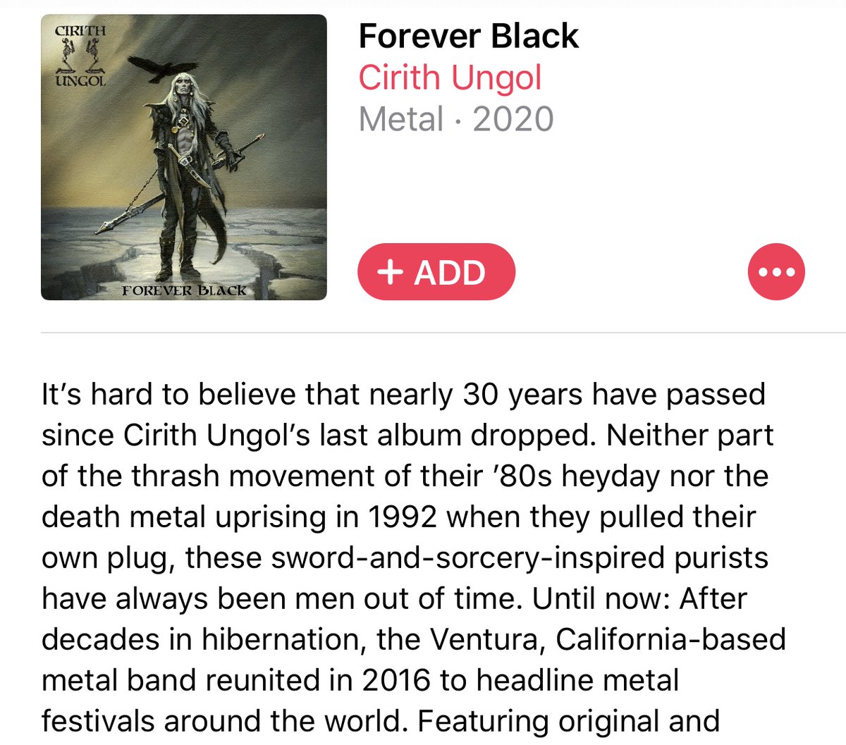 MetalBlade's tweet image. Step into the shadows and prepare for battle with the new @CirithU record, #ForeverBlack on @AppleMusic! 

While you&apos;re there, check out the #EditorsNotes, where vocalist Tim Baker dives into each track! 

🎵📰 music.apple.com/us/album/forev…