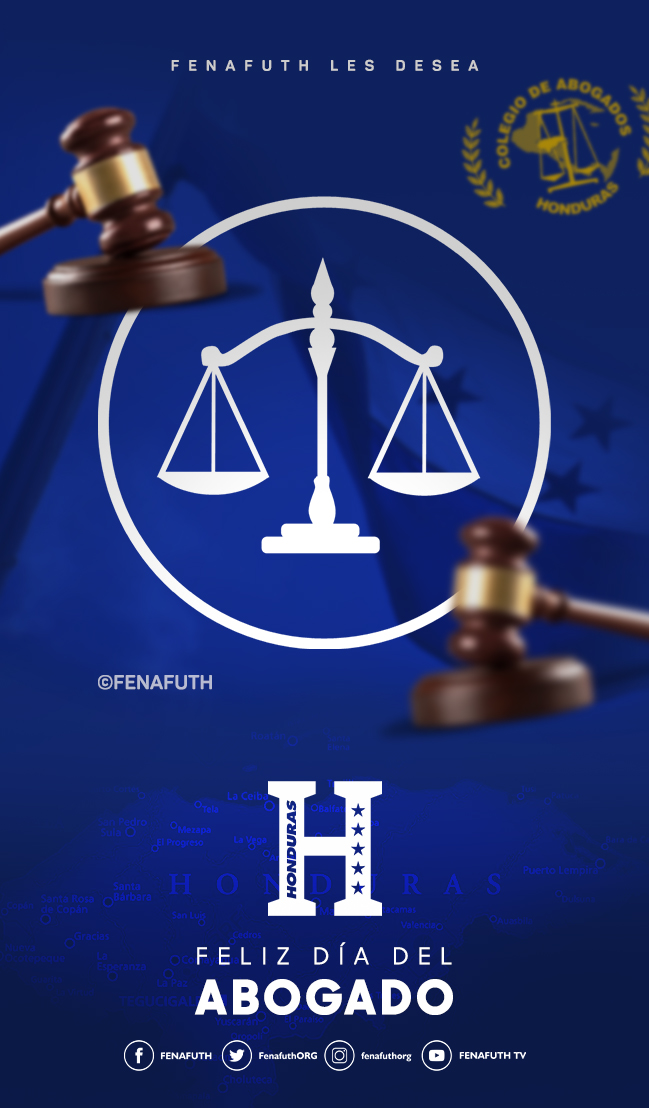 👏 A todos los que ejercen el ⚖️ derecho en nuestro país ⭐⭐⭐⭐⭐ 5 estrellas,

🌟 Feliz día del 👨‍⚖️ abogado, les desea la casa de la 🇭🇳 'H', @FenafuthOrg .

#FENAFUTH #FENAFUTH2020 #Honduras #Honduras2020 #H #AbogadosHonduras