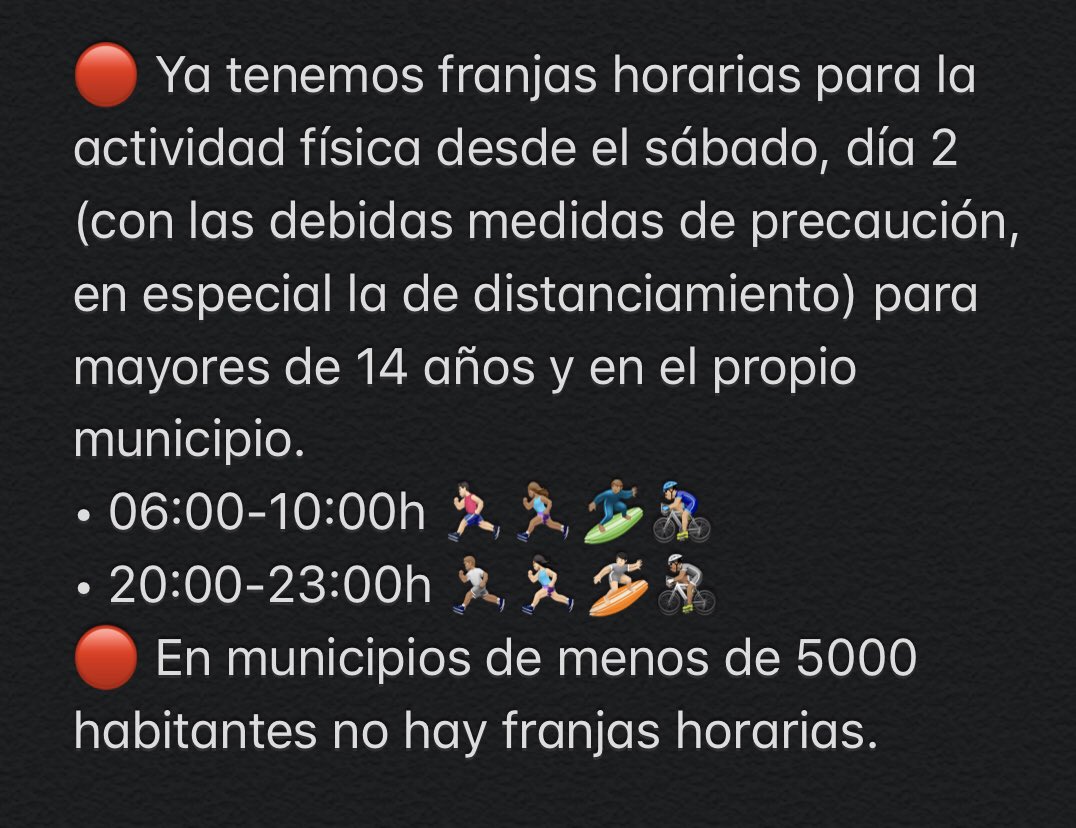 Tenemos una responsabilidad individual ineludible, actuemos en consecuencia para beneficio de todos/as. 
El mundo del deporte ante esta oportunidad debe de servir de ejemplo para toda la sociedad.
Ánimo y salud!!