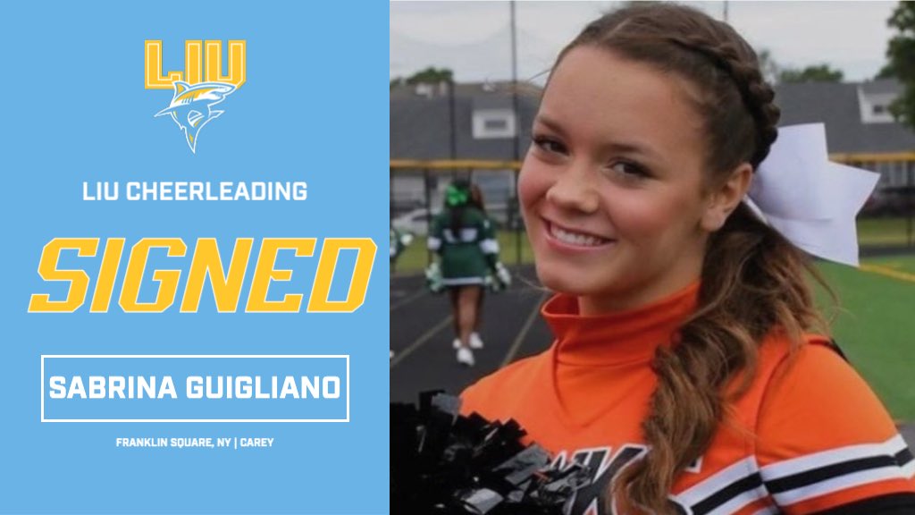 Welcome to our 2020-2021 Team Sabrina Giugliano from Carey High School. We are so excited to have her a part of our #SharkFamily ❕ #FINSUP #LIUcheer #signed #cheerleading