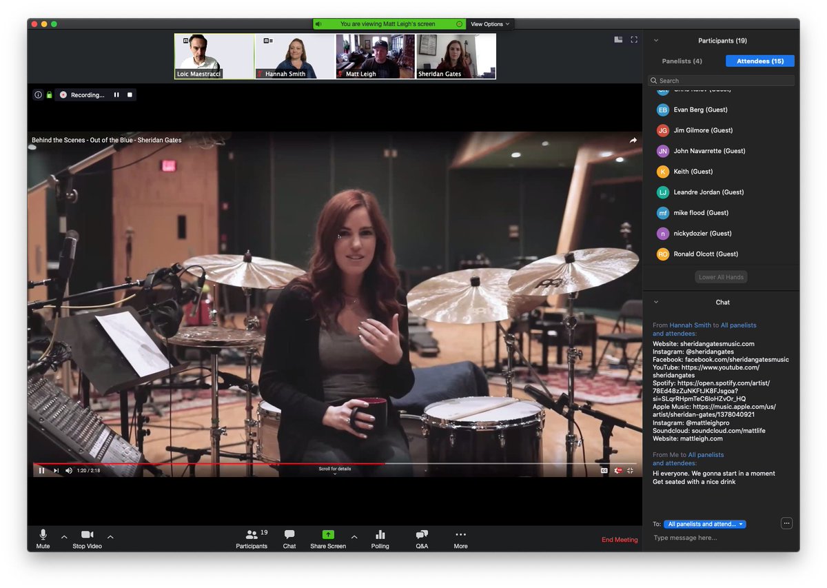 About to start our livestream with <a href="/sheridangates/">Sheridan</a> and Matt Leigh to talk about recording in Nashville!