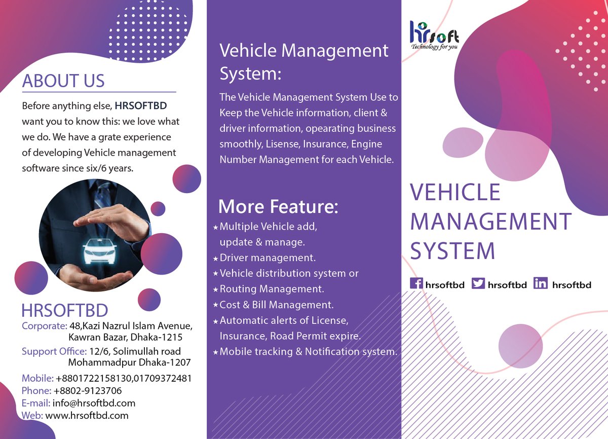 MdAtiqu30726942's tweet image. VEHICLE MANAGEMENT SOFTWARE

The Vehicle Management software helps the commercial fleet owner and organizations to manage different types of vehicles like Passenger, Truck, Construction and other commercial vehicles.
@hrsoftbd #vehiclemanagementsoftware #vehiclesoftware