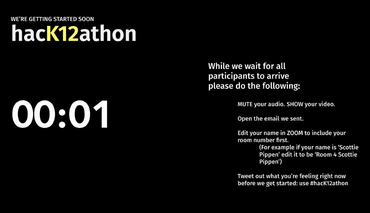 husslington's tweet photo. over 100 students/educators/family members/friends are online with us right now to learn together, design together, and just be together as we continue to investigate how we can contribute to addressing inequities in K-12 education in this moment + beyond #hacK12athon #DTK12chat https://t.co/IbEHRTHBjU