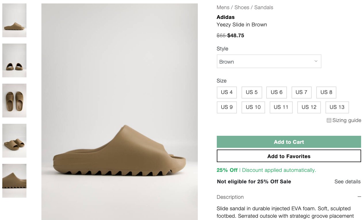 sizing for yeezy slides