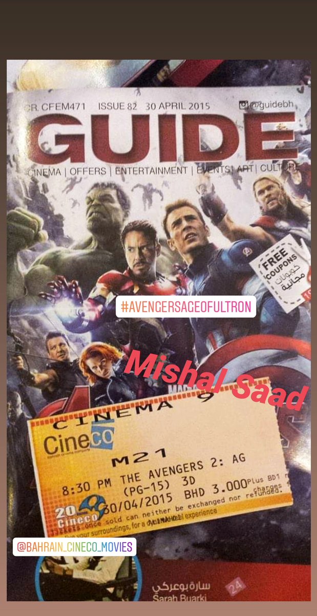 mishalsaad78's tweet photo. Like this day.... 5 years ago #AvengersAgeOfUltron #MCU #cineco #CCBahrain .. https://t.co/CrZYk4ZZph