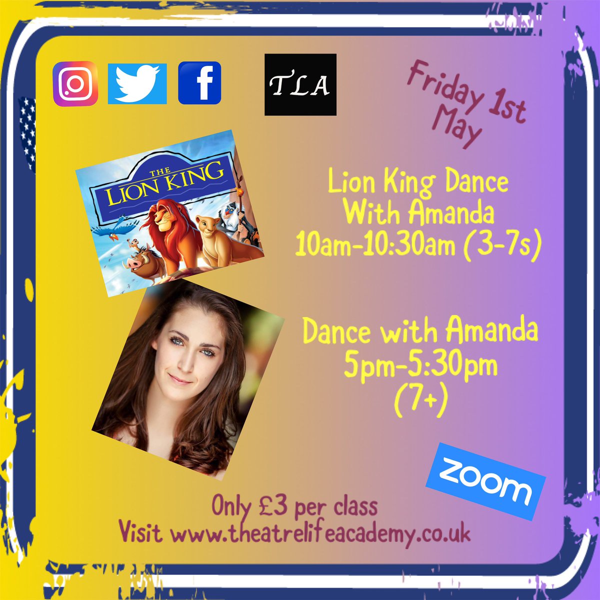 Tomorrow’s classes! 
I’m so excited 🙌 🦁 

To book your place please visit theatrelifeacademy.co.uk 

#sing #dance #parents #Children #childrensactivities #Zoom #onlineclasses #dancingthroughlife #lionking #workshops #london #mums #dads