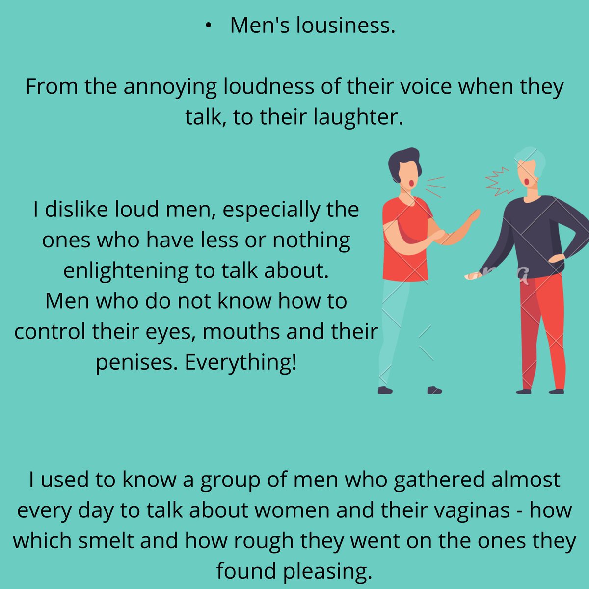 Amaaranthine's tweet photo. Hi!
I wrote about three things that irritate me about the opposite gender.
You might want to read.
Please, do share your thoughts and retweet.
Thank you. β€
#storritella
#writing
#365DaysofWritingin2020
#thursdayvibes
#lockdown https://t.co/2ggaOPDxov