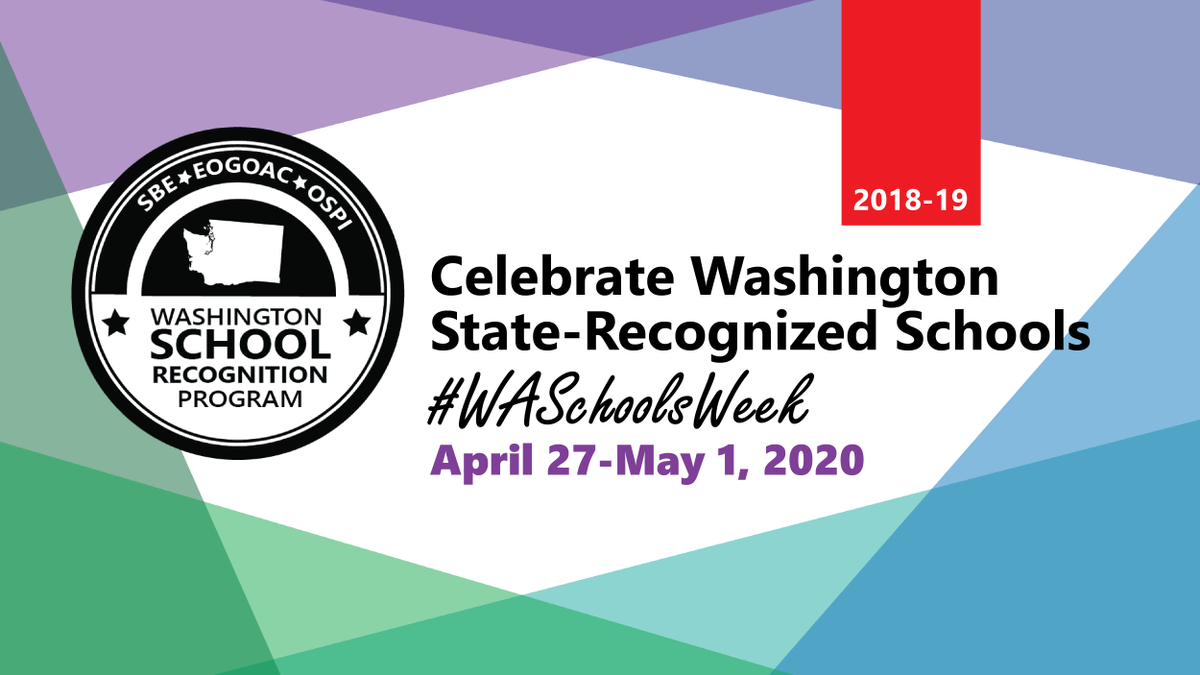 ESD112's tweet photo. Congratulations to the 24 schools in SW Washington that were recognized with state awards for achievements in the 2018-2019 school year! π We're so proud of you! π€© See the list of schools that received awards on our website: https://t.co/i8Y0KaSliI
#WASchoolsWeek https://t.co/UrGPN17Cfi