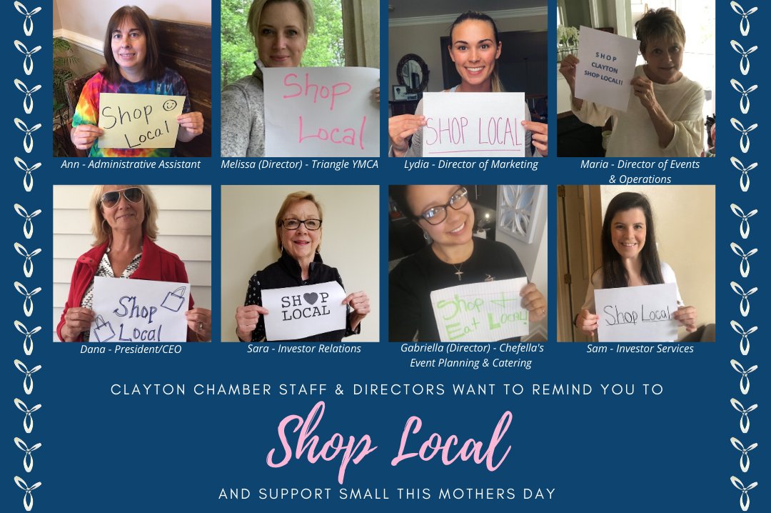 The Clayton Chamber of Commerce Board of Directors and Staff want to encourage you to #ShopLocal!

Tag your favorite local small business in the comments!