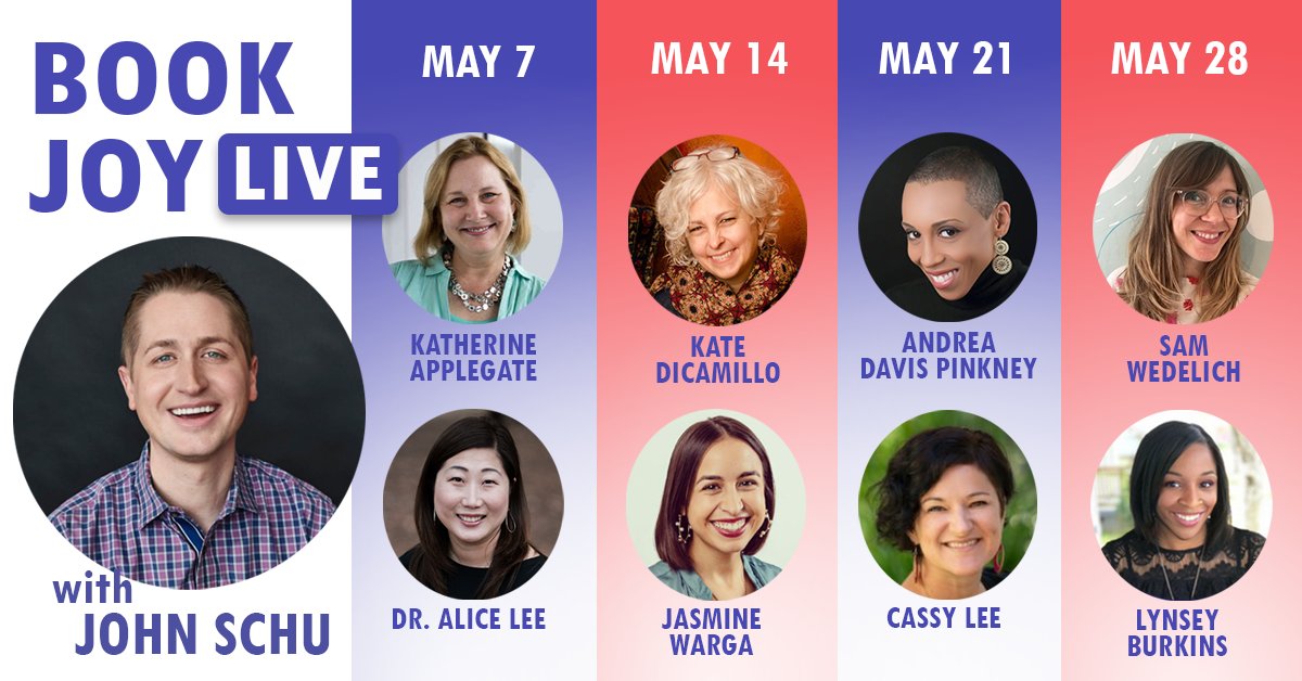 John Schu (@mrschureads) on Twitter photo I am SUPER EXCITED to celebrate books with <a href="/kaaauthor/">Katherine Applegate (kaaauthor.bsky.social)</a>, <a href="/dralicetlee/">Dr. Alice Lee</a>, Kate DiCamillo, @jasminewarga, <a href="/AndreaDavisPink/">Andrea Davis Pinkney</a>, <a href="/MrsLibrarianLee/">Cassy Lee</a> <a href="/samwedelich/">sam wedelich</a>, and @lburkins next month. Book Joy Live, indeed! mrschureads.blogspot.com/2020/04/book-j… I am SUPER EXCITED to celebrate books with <a href="/kaaauthor/">Katherine Applegate (kaaauthor.bsky.social)</a>, <a href="/dralicetlee/">Dr. Alice Lee</a>, Kate DiCamillo, @jasminewarga, <a href="/AndreaDavisPink/">Andrea Davis Pinkney</a>, <a href="/MrsLibrarianLee/">Cassy Lee</a> <a href="/samwedelich/">sam wedelich</a>, and @lburkins next month. Book Joy Live, indeed! mrschureads.blogspot.com/2020/04/book-j…