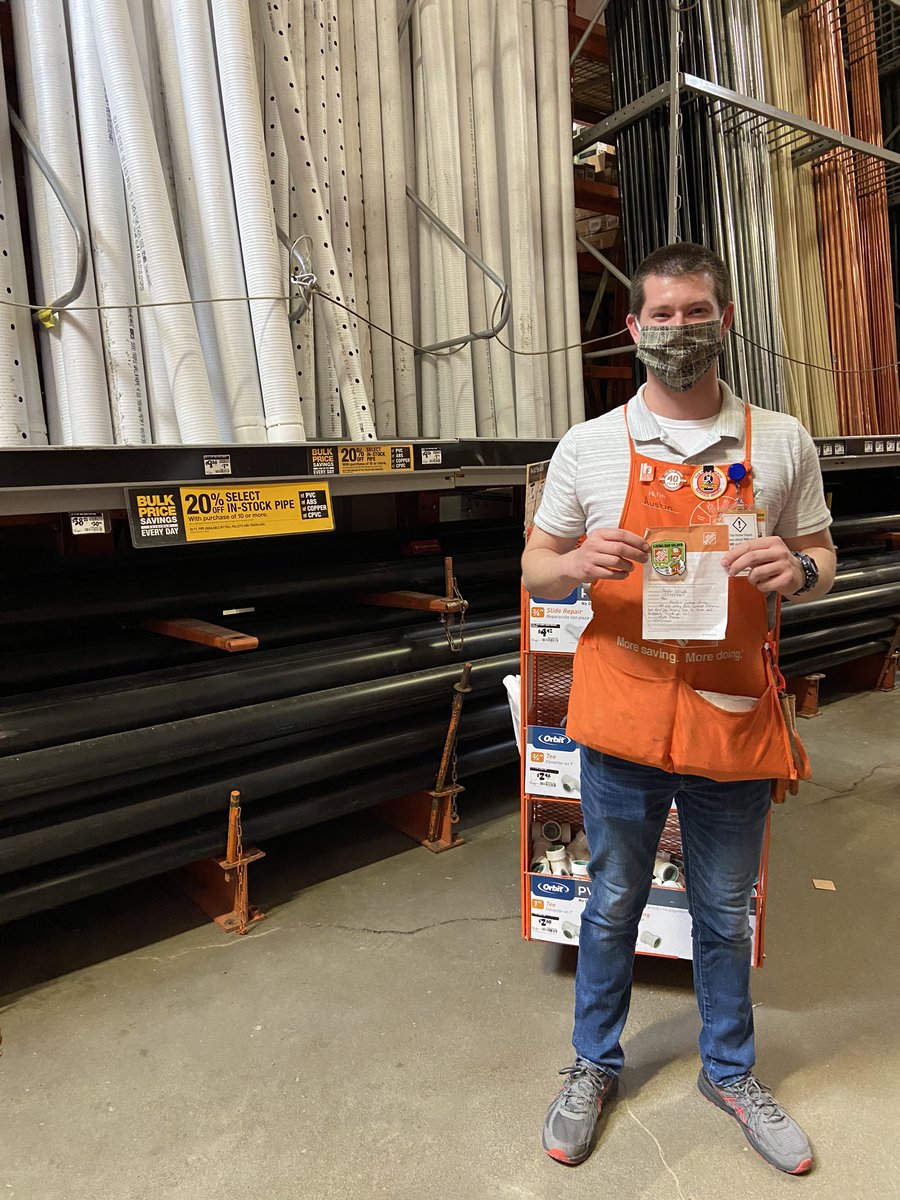 MattP_HD4001's tweet photo. Plumbing DS Austin getting some Much deserved recognition for everything he is doing to help keep our store running at a high level. Thank you Austin! https://t.co/SETMqCM5pT