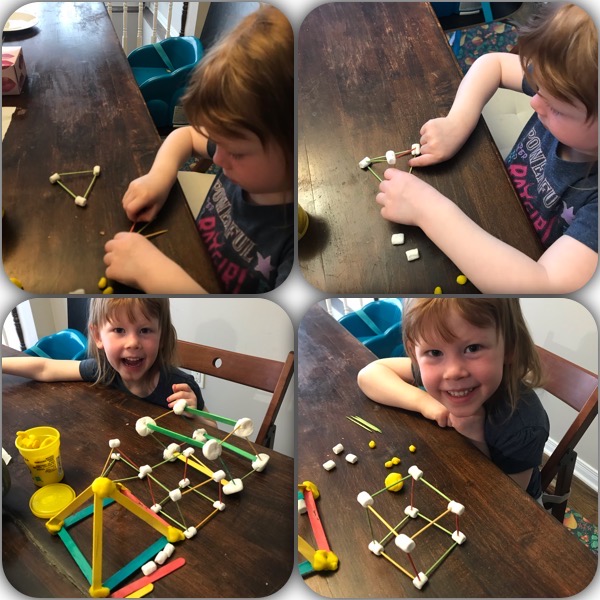 Des amis de Mme Evelyne et Mme Alexandra qui ont fabriqué des solides avec des guimauves, des spaghettis et des cure-dent. :) <a href="/ecole_NDC/">École élémentaire catholique Notre-Dame-des-Champs</a>