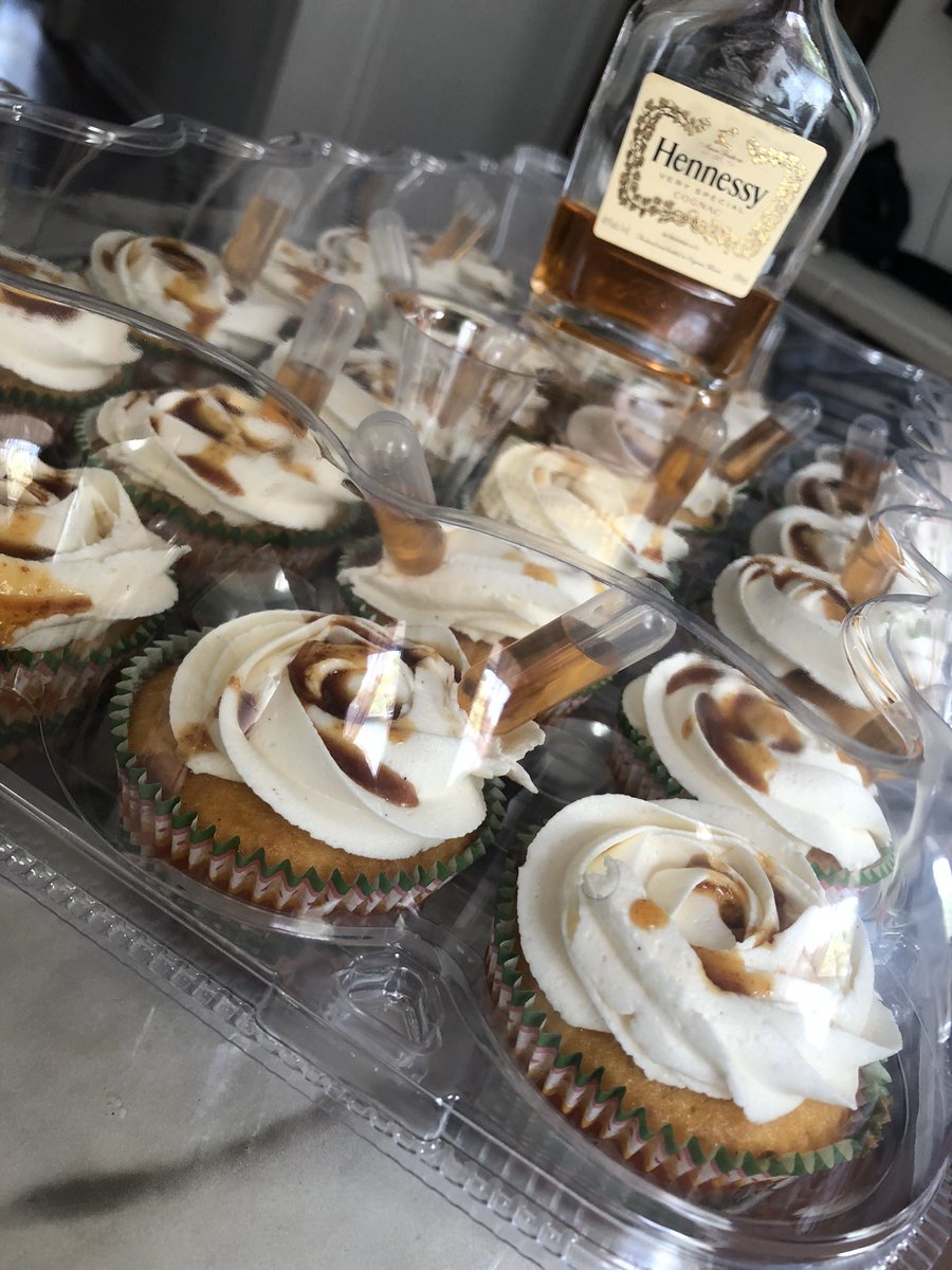 I also make cupcakes by the dozen, Henny Buttercream and Henny Caramel are flavor options!