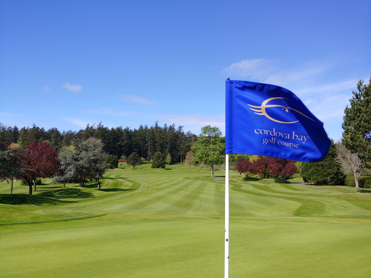 turfmow's tweet photo. It's official.... Flags are back in @CordovaBay
Let's play safely and with respect for others so we can all go home to our lives healthy and happy.
#modifiedgolf #golfbc #islandgolf https://t.co/r4q6luNbmW