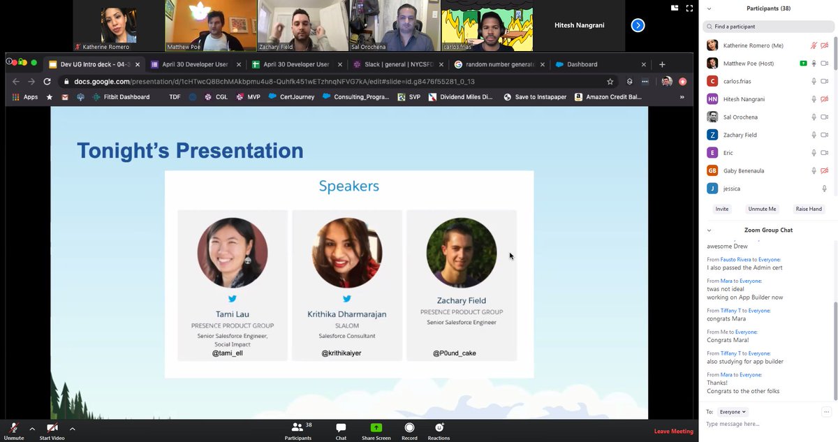 Kat21909's tweet image. First virtual Developer community mtg!🥳🤗 @nycsfdug #sfadmin #sfdev @tami_ell @krithikaiyer