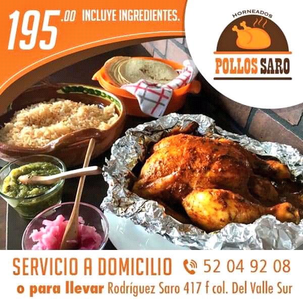 POLLOS SARRO Pollo grande enchilado tipo pibil, paquete con arroz, nopales, cebolla morada, tortillas y salsa Pedidos domicilio 55 5204 9208 <a href="/condesa_mx/">Condesa Cantina Mex.</a> <a href="/ComHIPROCO/">Comunidad Hipódromos-Romas-Condesa</a> <a href="/HipodromoRoma/">@Observatorio-Roma-Hipodromo</a> <a href="/moonadamic/">🌱MoonaMoon🌱</a> <a href="/DelvalleRoma/">Roma-Condesa-DelValle</a> <a href="/NarvarteVecinos/">Del Valle/Narvarte Unidos 🌳🌺</a> <a href="/escandon_cdmx/">Colonia Escandon</a> <a href="/LaRomaMex/">LaRomaMex</a> <a href="/RomaCondesa/">RomaCondesa</a> <a href="/delvallealreded/">Del valle Alrededor</a>