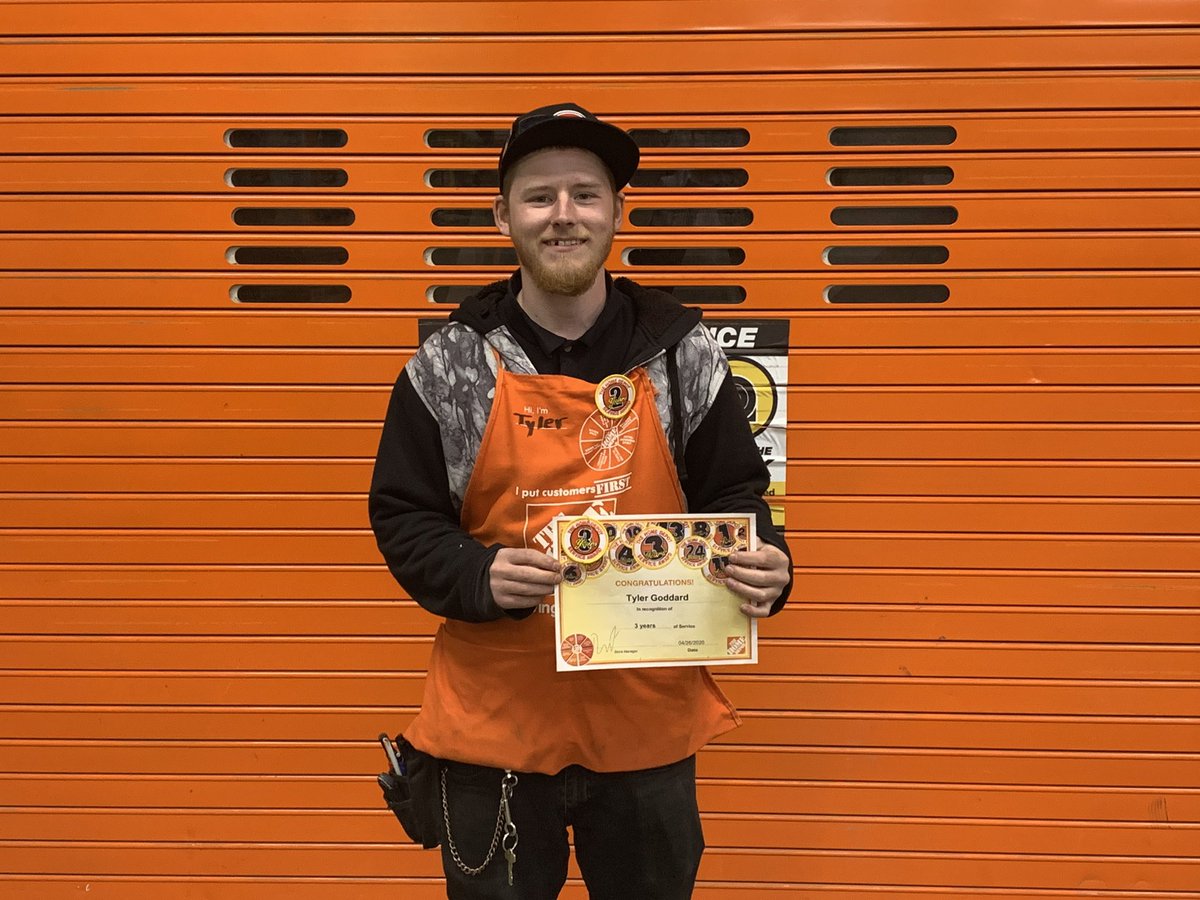 Celebrating three years with Home Depot! Congratulations Tyler Goddard!!! <a href="/RLM4040/">Robert</a> <a href="/cayselahrman/">CayseLahrman</a> @jessica_witte_ <a href="/MattClarkeTHD/">Matt Clarke</a>