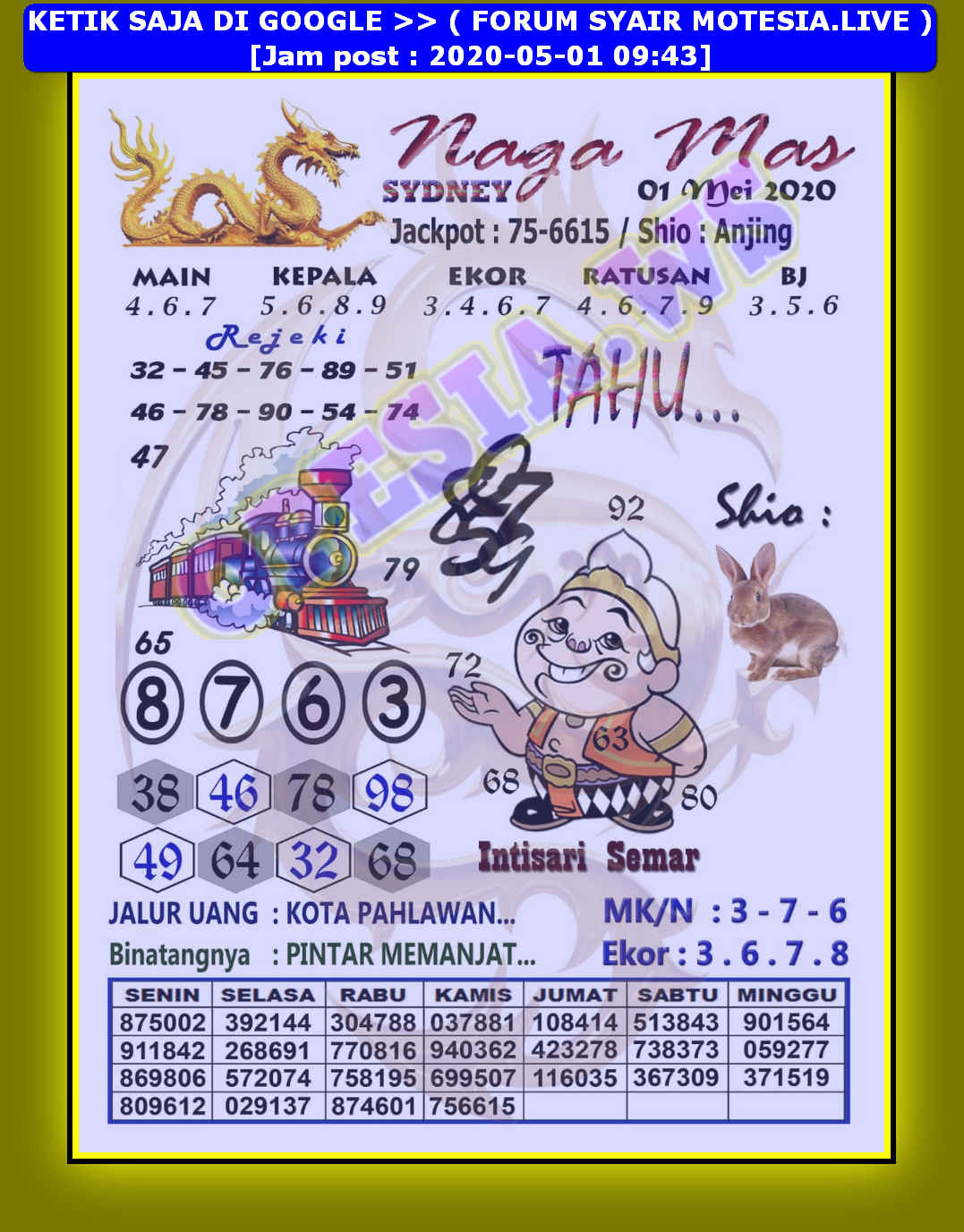 On Twitter Codesyairsdy Codesyairsydney Daftartogel Prediksi Syair Sydney 1 Mei 2020 Https T Co 2ty9im8wjb