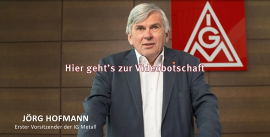 Wenn wir zusammenhalten, ist alles möglich!
 
In dieser für uns alle herausfordernden Situation wendet sich der Erste Vorsitzende
Jörg Hofmann, mit einer Videobotschaft an Dich. 

youtu.be/G1NrzsWs3eI