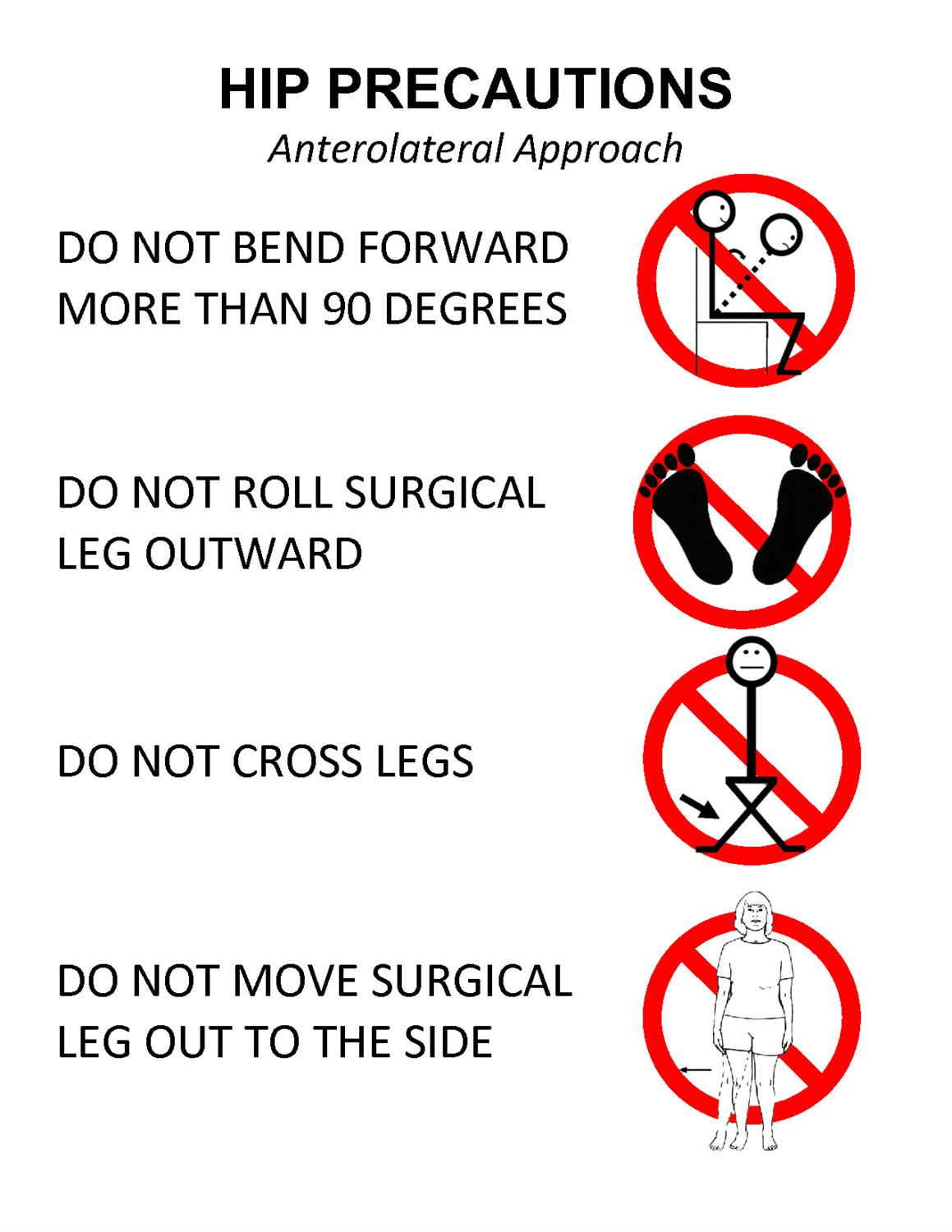 anterior hip replacement precautions