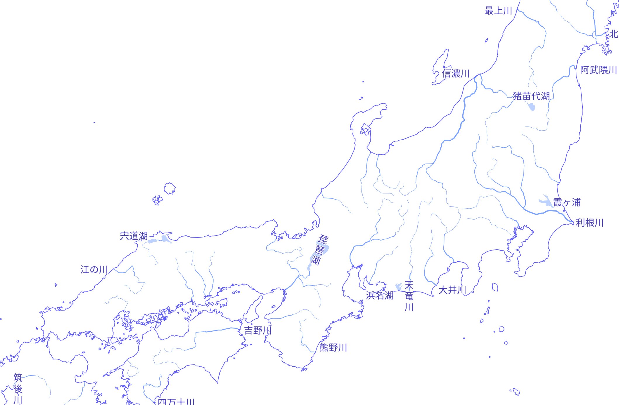 地理院地図 地理院地図vector 仮称 で表示できる地図の紹介第4弾 今日ご紹介するのは 川だけ地図 です 川と湖 だけを表示しました 日本にはたくさん川があることがよく分かると思います T Co 38ziwohfdo 自分で作る T Co