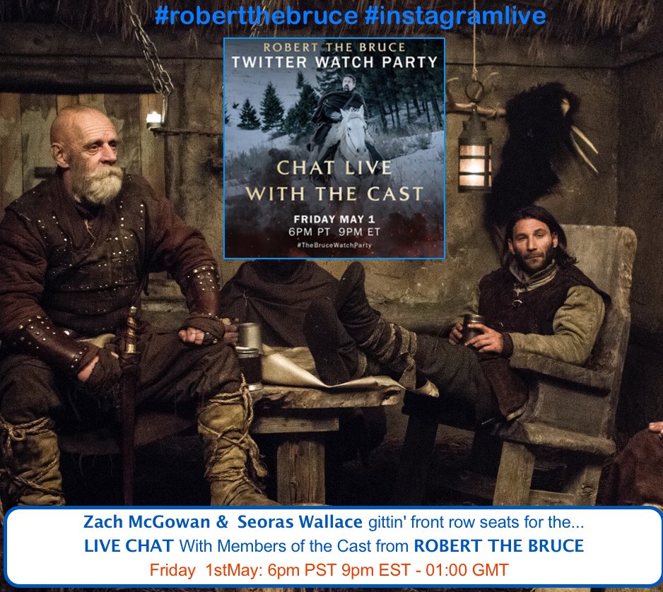 ROBERT THE BRUCE.... Join the cast to celebrate RTB hitting number 1 on the indie film spot in America. #thebrucewatchparty VOD platforms like <a href="/fandango/">Fandango</a> and others getting great reviews. We’ll be gathering @zoom_video_communications <a href="/twitter/">Twitter</a>, #robertthebruce #instagramlive #zoom